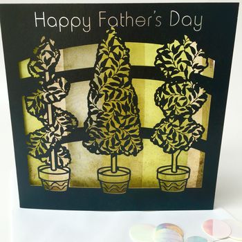 Fathers Day Card Laser Cut Topiary, 2 of 6