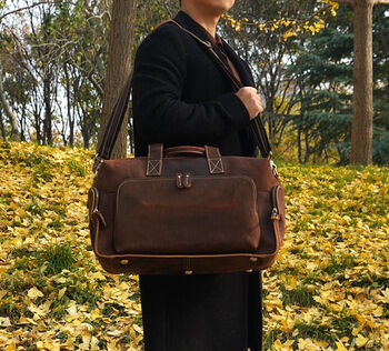 Genuine Leather Front Pocket Boarding Bag, 4 of 12