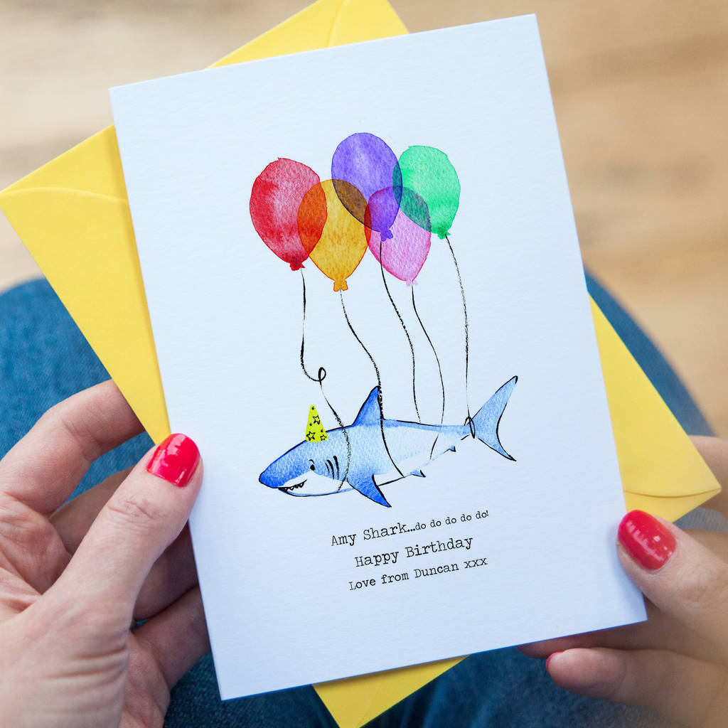 Personalised Shark Birthday Card By Rosie & Radish | notonthehighstreet.com