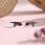Sterling Silver British Black Bird With Yellow Beak Stud Earrings, thumbnail 3 of 12