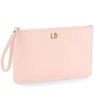 Personalised Monogram Faux Leather Flat Pouch, 9 of 9