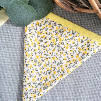 Bunting In Butter Yellow With Ditsy Floral Flowers. Bunting Flags Girls Bedroom, Personalised Baby Room Garland Name Banner, 7 of 12