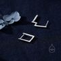 Rectangle Hoop Earrings In Sterling Silver, thumbnail 3 of 11