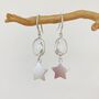Silver Plated Star Crystal Drop Earrings, thumbnail 1 of 4