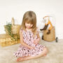 Girls Pink Crazy Cat Cotton Nightie, thumbnail 1 of 6