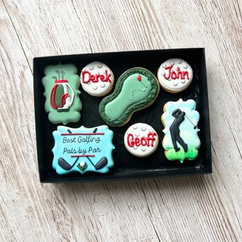 Personalised Biscuit Gift Box For Golfers, 8 of 9