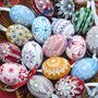 Easter Eggs Hanging Decoration, Set Of Five Pcs, thumbnail 5 of 6