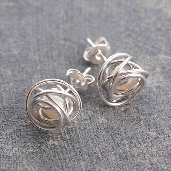 Silver Caged White Pearl Necklace, 4 of 7