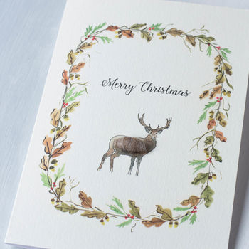 Stag And Wreath Christmas Card, 5 of 5