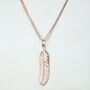 Long Feather Pendant Necklace, thumbnail 2 of 5