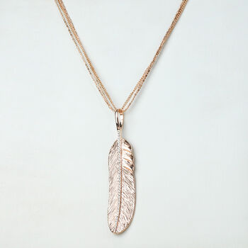 Long Feather Pendant Necklace, 2 of 5