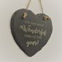Most Wonderful Time Of The Year Hanging Slate Heart, thumbnail 1 of 2