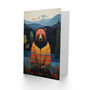 Lake Forest Hipster Bday Bear Him Her Birthday Card, thumbnail 2 of 4