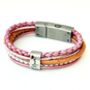 Personalised Pink Memorial Bracelet: Engraved Ashes Keepsake Urn Pendant For Remembrance, thumbnail 5 of 11