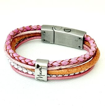 Personalised Pink Memorial Bracelet: Engraved Ashes Keepsake Urn Pendant For Remembrance, 5 of 11