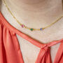 Mini Gold Plated Family Birthstone Link Necklace, thumbnail 3 of 6