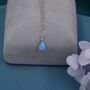 Blue Opal Droplet Pendant Necklace In Sterling Silver, thumbnail 2 of 11