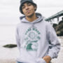 Heat Wave Men's Slogan Hoodie With Surfing Sun Graphic, thumbnail 1 of 4