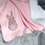 Liberty Rabbit Personalised New Baby Blanket Gift, thumbnail 1 of 6