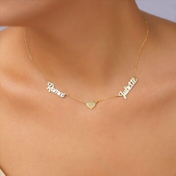 Duo Name Love Necklace, 3 of 4