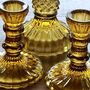 Yellow Amber Glass Dinner Candlestick Two Sizes, thumbnail 5 of 8
