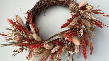 Autumn Small Dried Flower Wreath, 2 of 7