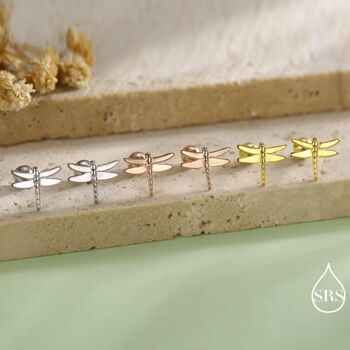 Dragonfly Screw Back Earrings In Sterling Silver, 5 of 11