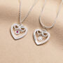 Personalised Sterling Silver Infinity Heart And Birthstone Pendant Necklace, thumbnail 1 of 5