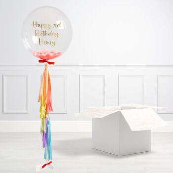 Personalised Pastel Rainbow Birthday Bubble Balloon, 3 of 3