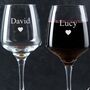 Personalised Engraved His And Hers Wine Glasses For Couple, thumbnail 4 of 5
