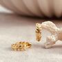 Gold Leaf Huggie Hoop Earrings, thumbnail 3 of 5