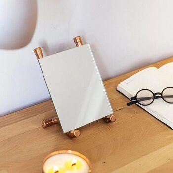 Handmade Copper Display Stand, Copper Mirror And Photo Holder, 3 of 3
