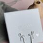 Silver And Gold Bow Bridesmaid Earrings, thumbnail 9 of 12