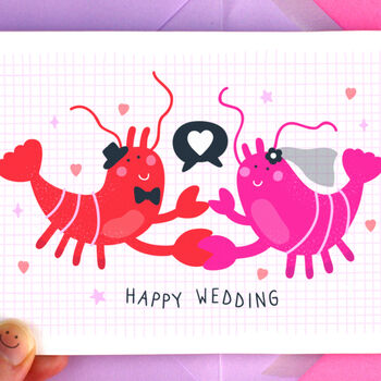 Personalised Lobster Wedding Celebration Card, 2 of 6