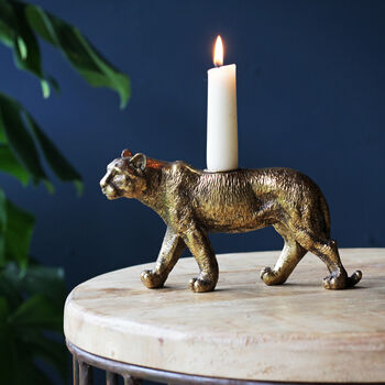 Gold Tiger Candlestick, Candle Holder, 6 of 6