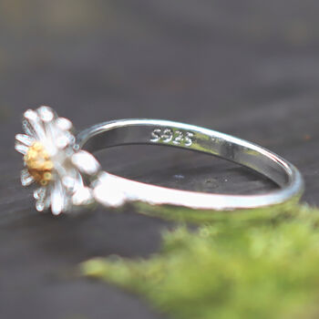 Silver Daisy Ring Charming Nature Inspired Jewellery, 5 of 6