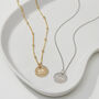 Engraveable Round Necklace Silver Or 18ct Gold Plating, thumbnail 2 of 5