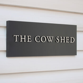 Personalised House Sign With Wood Effect Lettering, 2 of 9