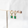 Emerald Green Huggie Earrings, thumbnail 9 of 9