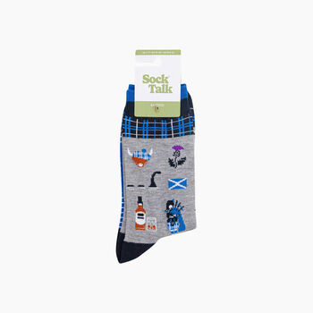 Scotland Landmarks Bamboo Socks In Light Grey, 4 of 4