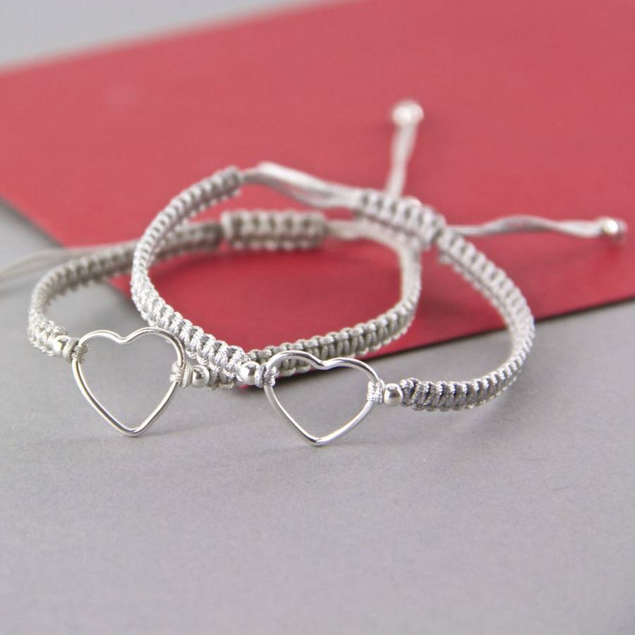 Sterling Silver Open Heart Adjustable Bracelet By Gaamaa
