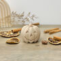 Autumn Beige Carved Pumpkin Candle Halloween Decor, thumbnail 10 of 10