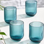 Palermo Set Of Four Blue Ribbed Tumblers, thumbnail 1 of 6