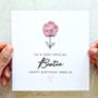 Personalised Crochet Flower Bestie Birthday Card, thumbnail 1 of 3