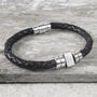 Men's Personalised Message Leather Bracelet, thumbnail 5 of 11