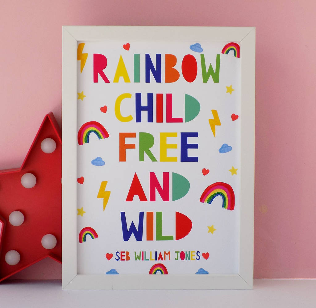 Personalised Rainbow Child Print, 1 of 7