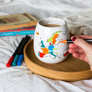 Personalised Europe Map Colour In Mug | Sustainable Travel Gift, 4 of 9