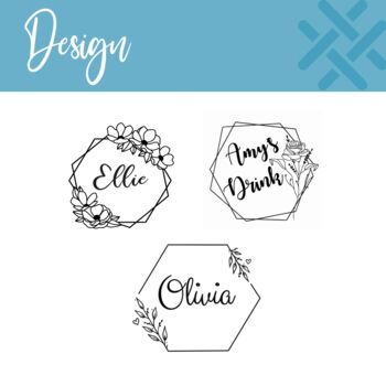 Personalised Floral Geometric Shape Wine Glass, 2 of 10