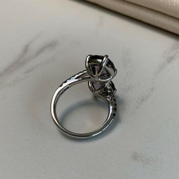 White Gold, Spinel And Black Diamond Crossover Ring, 5 of 10