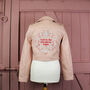 Light Pink Cropped Bride Leather Jacket, thumbnail 5 of 10